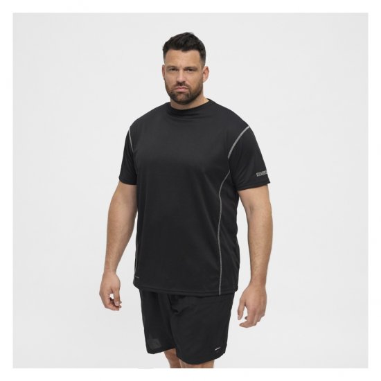 North Latitude Sport Tech T-Shirt Black - Μακό μπλουζάκια - Aνδρικά μπλουζεσ μεγάλα μεγέθη