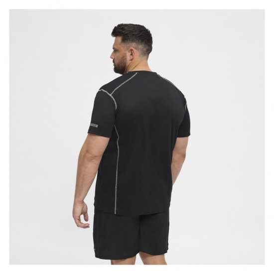 North Latitude Sport Tech T-Shirt Black - Μακό μπλουζάκια - Aνδρικά μπλουζεσ μεγάλα μεγέθη