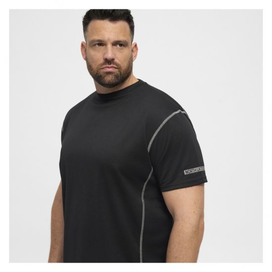North Latitude Sport Tech T-Shirt Black - Μακό μπλουζάκια - Aνδρικά μπλουζεσ μεγάλα μεγέθη