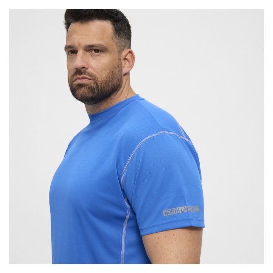 North Latitude Sport Tech T-Shirt Cobolt Blue - Μακό μπλουζάκια - Aνδρικά μπλουζεσ μεγάλα μεγέθη