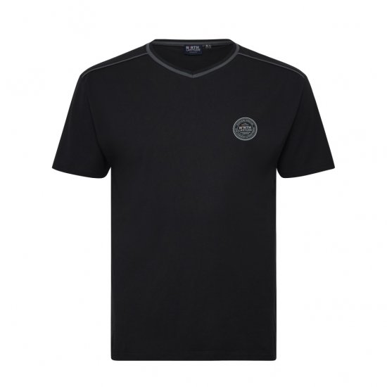 North Latitude Pyjama T-Shirt V-Neck Short Sleeve Black - Πιτζάμες - Πιτζάμεσ ανδρικεσ υπερμεγεθη