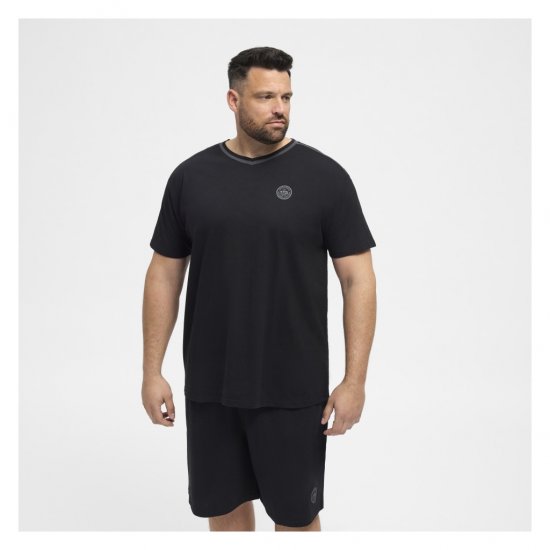 North Latitude Pyjama T-Shirt V-Neck Short Sleeve Black - Πιτζάμες - Πιτζάμεσ ανδρικεσ υπερμεγεθη