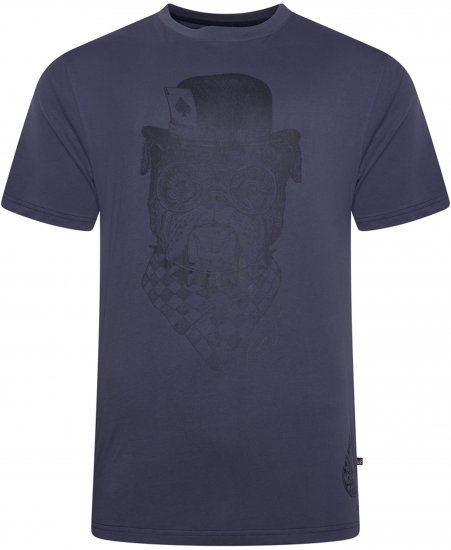 Kam Jeans 5794 Bulldog Printed T-Shirt Navy - Μακό μπλουζάκια με στάμπα - 