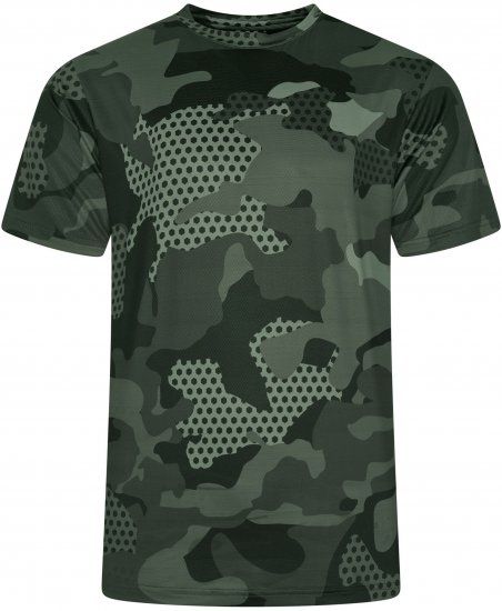Kam Jeans AP016 Camo Technical T-Shirt Charcoal - Μακό μπλουζάκια με στάμπα - 