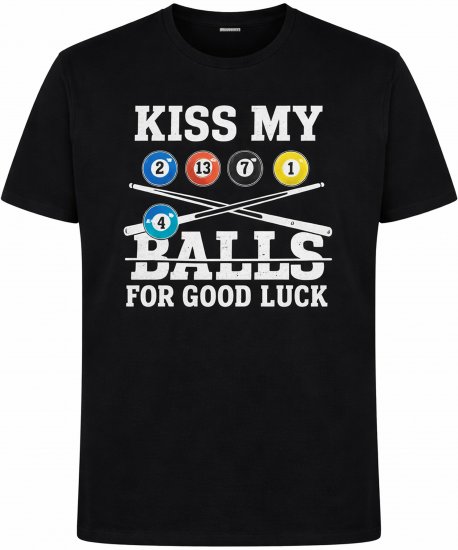 Espionage T436 Good Luck Kiss Printed T-Shirt Black - Μακό μπλουζάκια - Aνδρικά μπλουζεσ μεγάλα μεγέθη