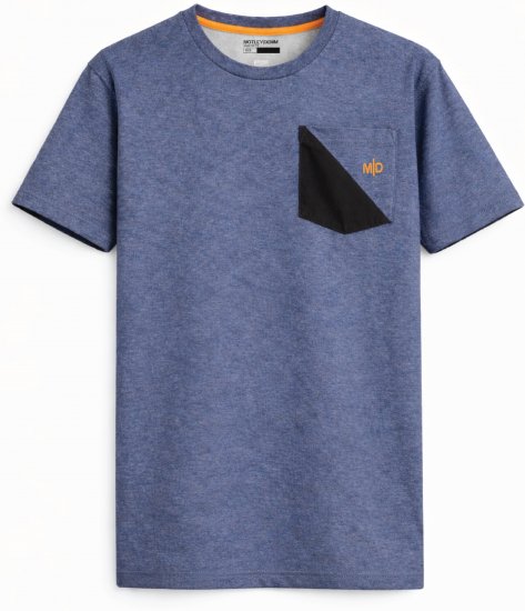 Motley Denim Milan Μπλουζάκι Ανοιχτό ίντιγκο - Μακό μπλουζάκια - Aνδρικά μπλουζεσ μεγάλα μεγέθη