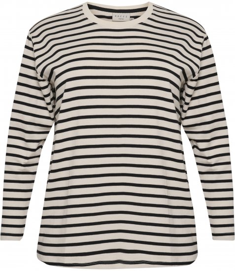 Kaffe Curve Winni Μακρύ μανίκι T-shirt Αντικέ λευκό/Μαύρο ρίγα - Μπλουζάκια - 