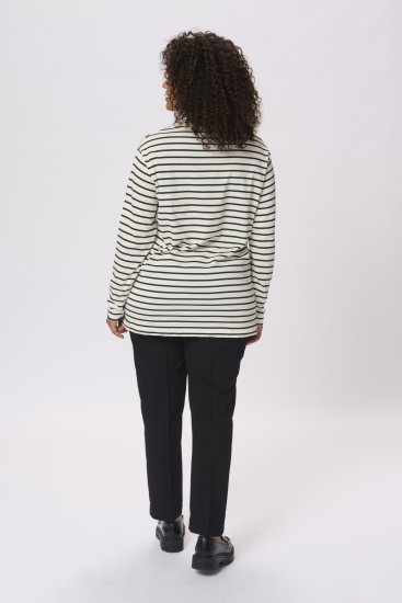 Kaffe Curve Winni Μακρύ μανίκι T-shirt Αντικέ λευκό/Μαύρο ρίγα - Μπλουζάκια - 