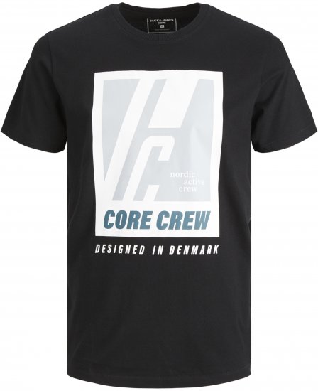 Jack & Jones Spring Logo T-Shirt Black - Μακό μπλουζάκια - Aνδρικά μπλουζεσ μεγάλα μεγέθη