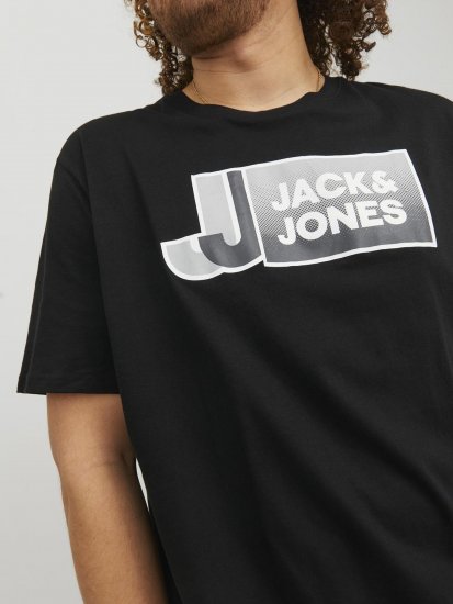 Jack & Jones Logan T-Shirt Black - Μακό μπλουζάκια - Aνδρικά μπλουζεσ μεγάλα μεγέθη
