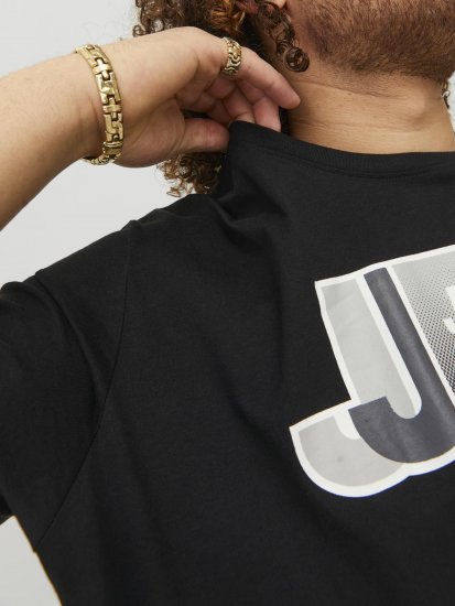 Jack & Jones Logan T-Shirt Black - Μακό μπλουζάκια - Aνδρικά μπλουζεσ μεγάλα μεγέθη