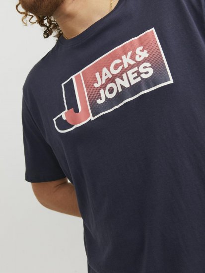Jack & Jones Logan T-Shirt Navy - Μακό μπλουζάκια - Aνδρικά μπλουζεσ μεγάλα μεγέθη
