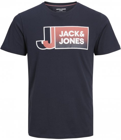Jack & Jones Logan T-Shirt Navy - Μακό μπλουζάκια - Aνδρικά μπλουζεσ μεγάλα μεγέθη