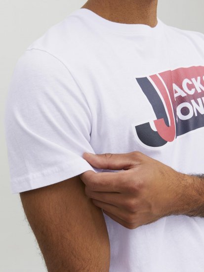 Jack & Jones Logan T-Shirt White - Μακό μπλουζάκια - Aνδρικά μπλουζεσ μεγάλα μεγέθη