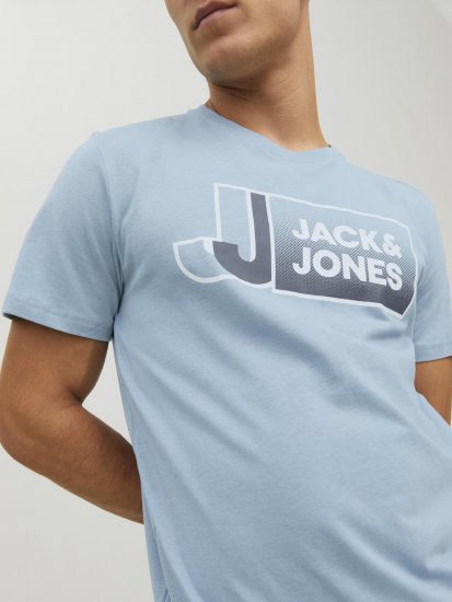 Jack & Jones Logan T-Shirt Turquoise - Μακό μπλουζάκια - Aνδρικά μπλουζεσ μεγάλα μεγέθη