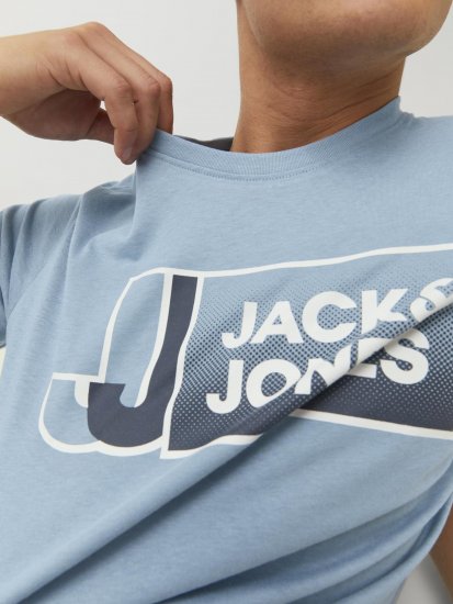 Jack & Jones Logan T-Shirt Turquoise - Μακό μπλουζάκια - Aνδρικά μπλουζεσ μεγάλα μεγέθη