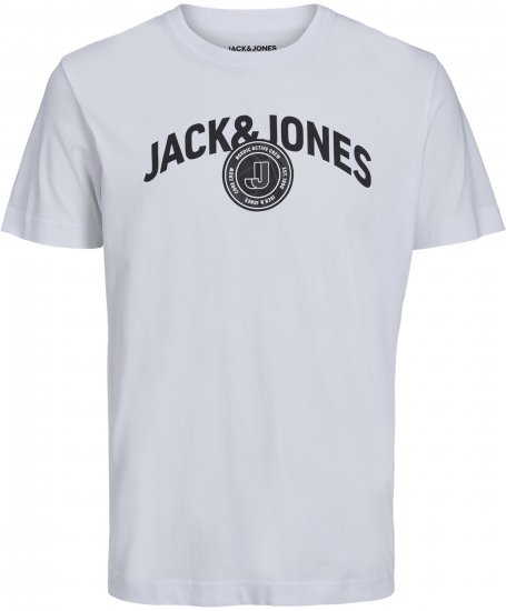 Jack & Jones Ounce Logo T-Shirt White - Μακό μπλουζάκια - Aνδρικά μπλουζεσ μεγάλα μεγέθη