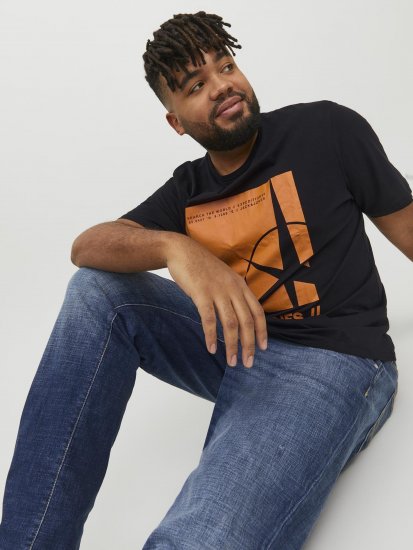 Jack & Jones Conrad T-Shirt Black - Μακό μπλουζάκια - Aνδρικά μπλουζεσ μεγάλα μεγέθη