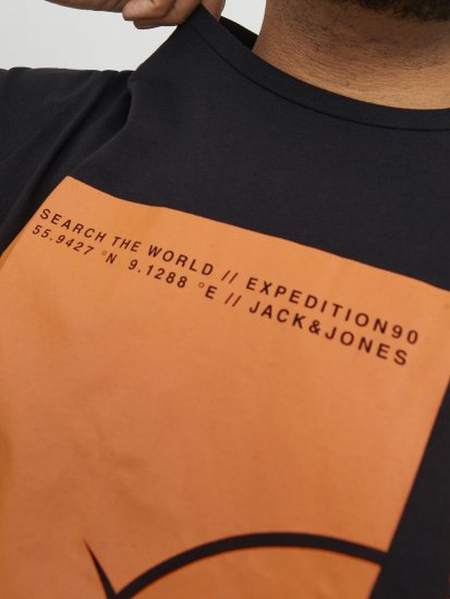 Jack & Jones Conrad T-Shirt Black - Μακό μπλουζάκια - Aνδρικά μπλουζεσ μεγάλα μεγέθη