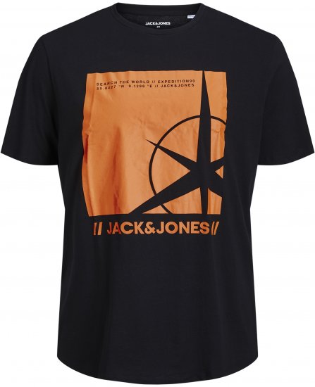 Jack & Jones Conrad T-Shirt Black - Μακό μπλουζάκια - Aνδρικά μπλουζεσ μεγάλα μεγέθη