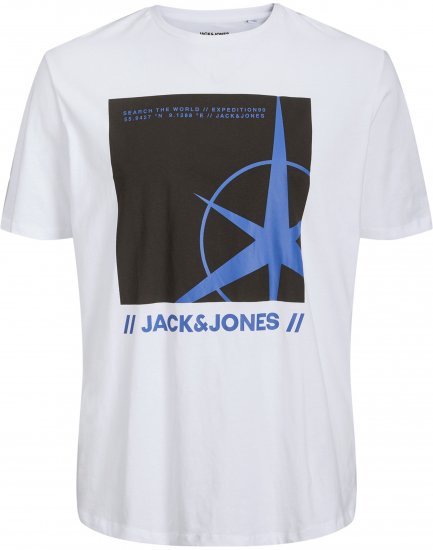 Jack & Jones Conrad T-Shirt White - Μακό μπλουζάκια - Aνδρικά μπλουζεσ μεγάλα μεγέθη