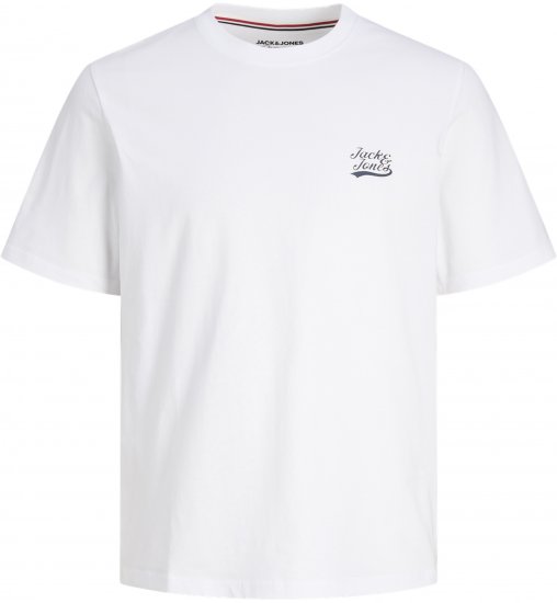 Jack & Jones Trevor T-Shirt White - Μακό μπλουζάκια - Aνδρικά μπλουζεσ μεγάλα μεγέθη