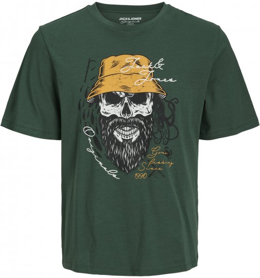 Jack & Jones Roxbury T-Shirt Green - Μακό μπλουζάκια - Aνδρικά μπλουζεσ μεγάλα μεγέθη