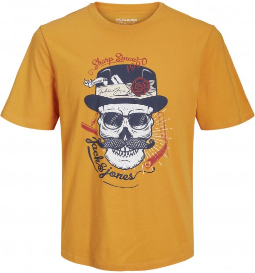 Jack & Jones Roxbury T-Shirt Orange - Μακό μπλουζάκια - Aνδρικά μπλουζεσ μεγάλα μεγέθη