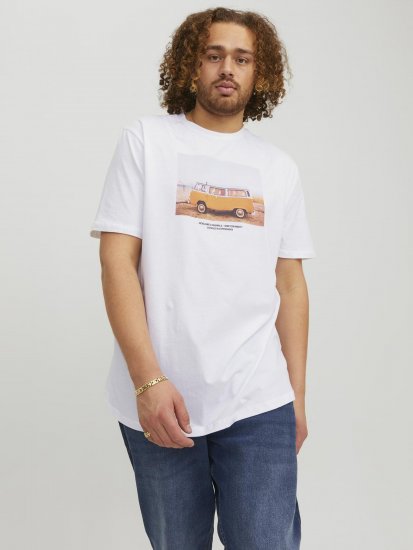 Jack & Jones Copenhagen Photo T-Shirt White - Μακό μπλουζάκια - Aνδρικά μπλουζεσ μεγάλα μεγέθη
