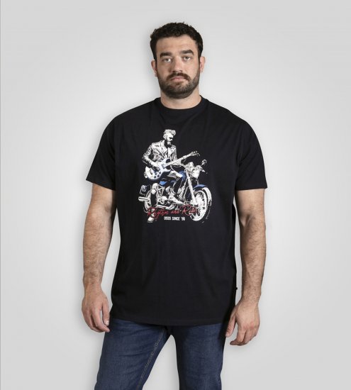 D555 Derby T-Shirt Rhythm and Rides Navy - Μακό μπλουζάκια - Aνδρικά μπλουζεσ μεγάλα μεγέθη