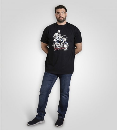D555 Derby T-Shirt Rhythm and Rides Navy - Μακό μπλουζάκια - Aνδρικά μπλουζεσ μεγάλα μεγέθη