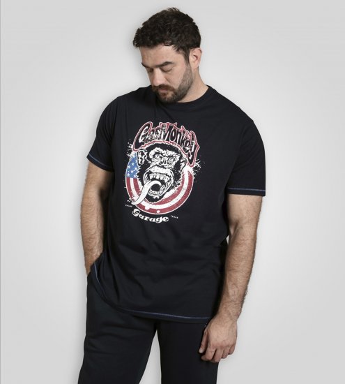 D555 Birkenhead T-Shirt Gas Monkey Garage Navy - Μακό μπλουζάκια - Aνδρικά μπλουζεσ μεγάλα μεγέθη