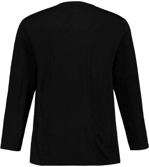 JP1880 Henley T-Shirt Long Sleeve Black TALL - ΑΝΔΡΙΚΑ ΡΟΥΧΑ MT-6XLT - Μεγέθη TALL