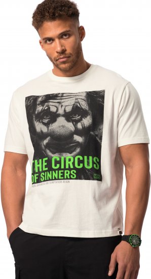 STHUGE T-Shirt Circus Of Sinners White - Μακό μπλουζάκια - Aνδρικά μπλουζεσ μεγάλα μεγέθη