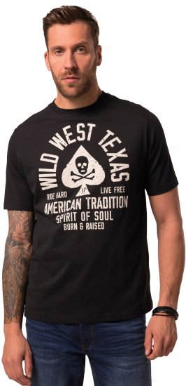 JP1880 T-Shirt 2-Pack Wild West Black And White - Μακό μπλουζάκια - Aνδρικά μπλουζεσ μεγάλα μεγέθη
