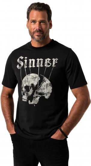 JP1880 T-Shirt Sinner Black - Μακό μπλουζάκια - Aνδρικά μπλουζεσ μεγάλα μεγέθη