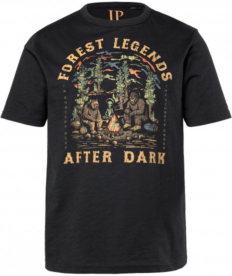 JP1880 T-Shirt Short Sleeve Forest Legends Black - Μακό μπλουζάκια - Aνδρικά μπλουζεσ μεγάλα μεγέθη