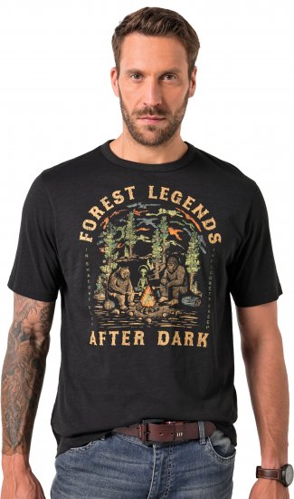 JP1880 T-Shirt Short Sleeve Forest Legends Black - Μακό μπλουζάκια - Aνδρικά μπλουζεσ μεγάλα μεγέθη