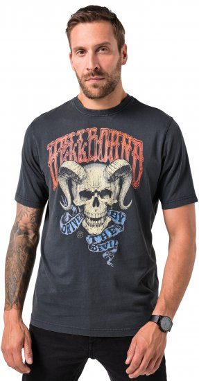 JP1880 T-Shirt Driven By The Devil Black - Μακό μπλουζάκια - Aνδρικά μπλουζεσ μεγάλα μεγέθη