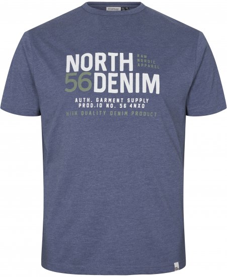North Latitude Denim Printed T-Shirt Blue Melange TALL - TALL Πόλο μπλουζάκια - 