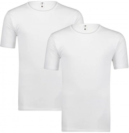 Adamo Royal Fine Ribbed Under-T-shirt 2-Pack White - Εσώρουχα/Μαγιό - Aνδρικά Εσώρουχα μεγάλα μεγέθη