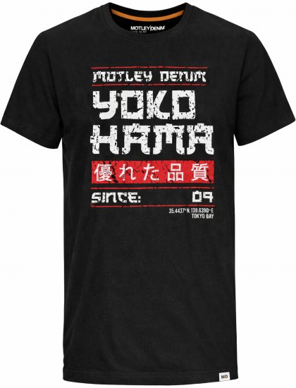 Motley Denim Swindon T-shirt Black - Μακό μπλουζάκια - Aνδρικά μπλουζεσ μεγάλα μεγέθη