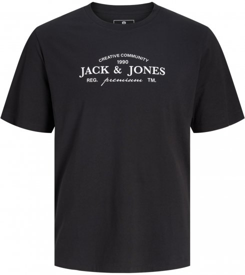 Jack & Jones Kevin Μπλουζάκι Μαύρο - Μακό μπλουζάκια - Aνδρικά μπλουζεσ μεγάλα μεγέθη