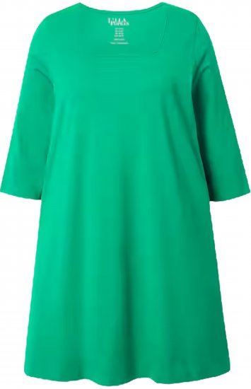Ulla Popken Square Neckline Knit Swing A-line Pocket Tunic Moss Green - Τυπωμένα T-shirts για γυναίκες - 