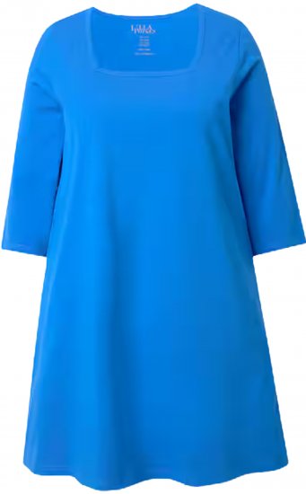 Ulla Popken Square Neckline Knit Swing A-line Pocket Tunic Lapis Blue - Μπλουζάκια - 