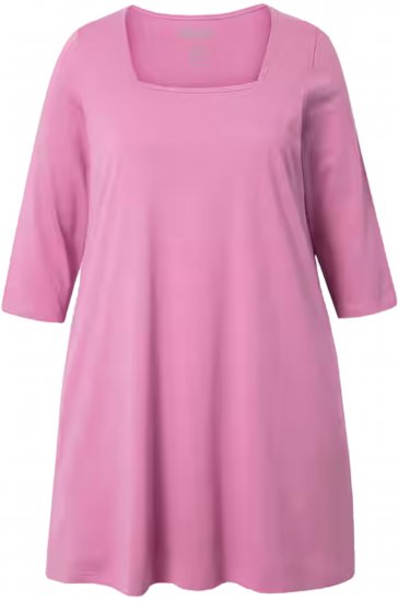 Ulla Popken Square Neckline Knit Swing A-line Pocket Tunic Mauve - Μπλουζάκια - 