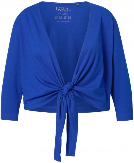 Ulla Popken Versatile Surplice Wrap Tie Hem Bolero Top Cobalt Blue - Μπλουζάκια - 
