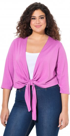 Ulla Popken Versatile Surplice Wrap Tie Hem Bolero Top Cool Pink - Μπλουζάκια - 