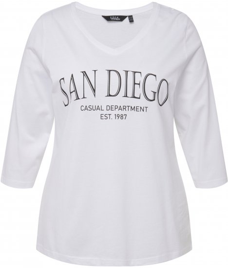 Ulla Popken City Name Graphic Tee Snow White - Τυπωμένα T-shirts για γυναίκες - 