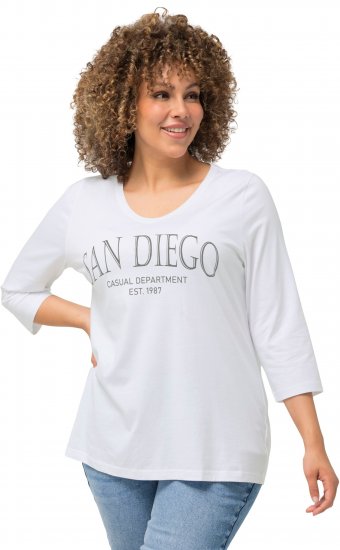 Ulla Popken City Name Graphic Tee Snow White - Τυπωμένα T-shirts για γυναίκες - 